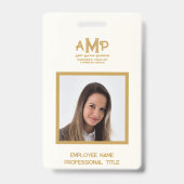Logomitarbeiter von Luxe Ivory Gold 3 Letter Ausweis (Vorderseite)