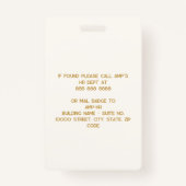 Logomitarbeiter von Luxe Ivory Gold 3 Letter Ausweis (Rückseite)