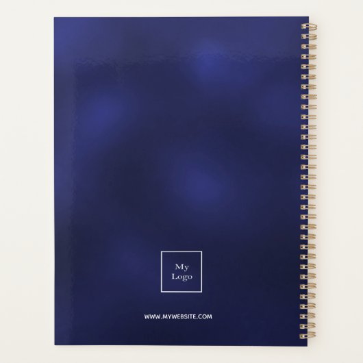 Logonavy blauen monogramm Geschäft Planer (Rückseite)
