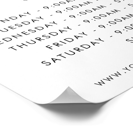 Logoöffnungszeiten für das Logo der Goldfirma Poster (Ecke)