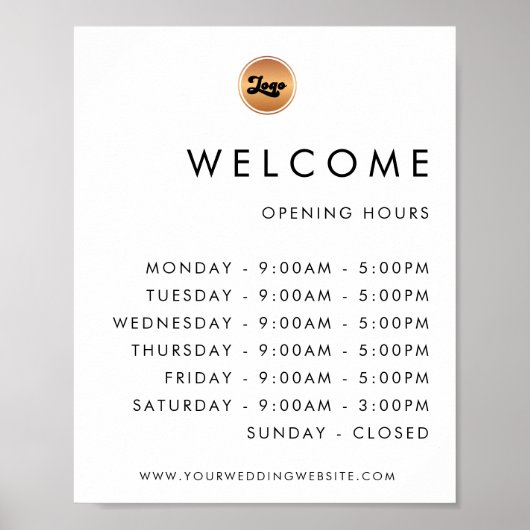 Logoöffnungszeiten für das Logo der Goldfirma Poster (Vorne)