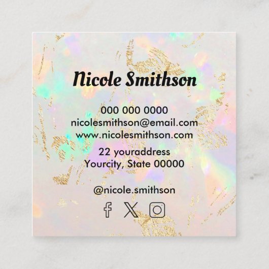 Logoopal Quadratische Visitenkarte (Rückseite)