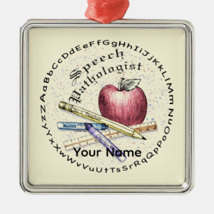 Logopäde Premium Quadrat Ornament Aus Metall