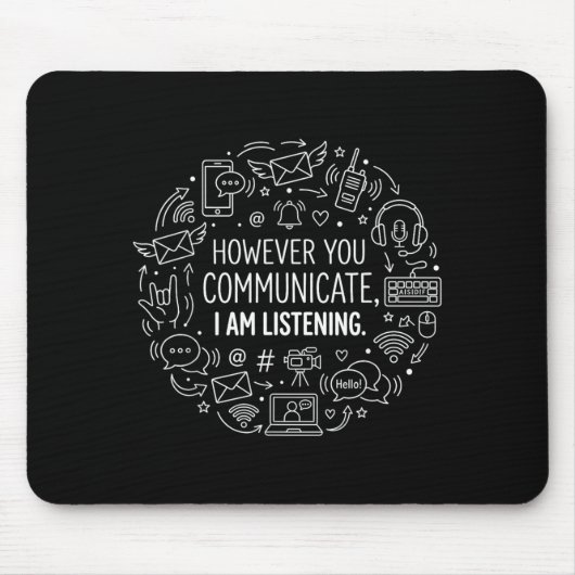 Logopäde SLP Ich höre jedoch zu Mousepad (Vorne)
