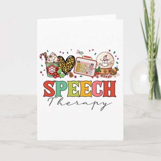Logopäde Slp Weihnachten Dankfest Karte (Vorderseite)