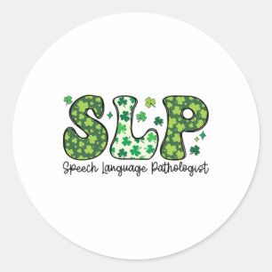 Logopäde St Patricks Day Sprachtherapie Runder Aufkleber