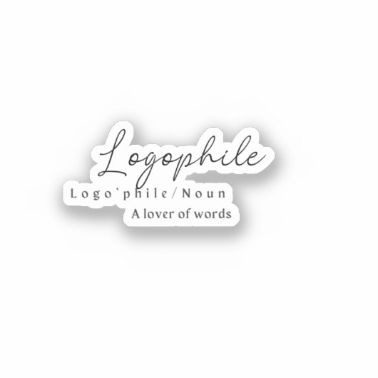 Logophile W/ Definition Aufkleber (Vorderseite)