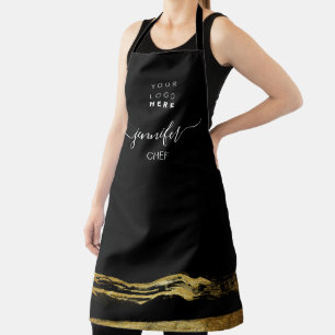 Logorestaurant Bäckerei Catering Cakes Gold Schwar Schürze