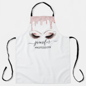 Logos Eyelashes Catering Backwaren Pink Tropfen Schürze (Vorderseite)