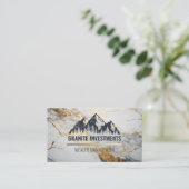 Logos für Berge und Wälder | Goldweißer Marmor Visitenkarte (Stehend Vorderseite)