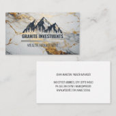 Logos für Berge und Wälder | Goldweißer Marmor Visitenkarte (Vorne/Hinten)