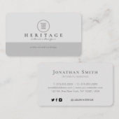 Logos für Berufliche Social Media in Weiß und Grau Visitenkarte (Vorne/Hinten)