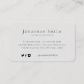 Logos für Berufliche Social Media in Weiß und Grau Visitenkarte (Rückseite)