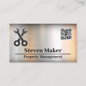 Logos für Crossed Wrenches | QR-Code | Metall Visitenkarte (Vorderseite)