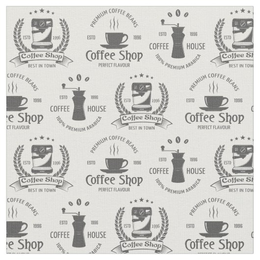 Logos für das Kaffeehaus Stoff (Nahaufnahme)