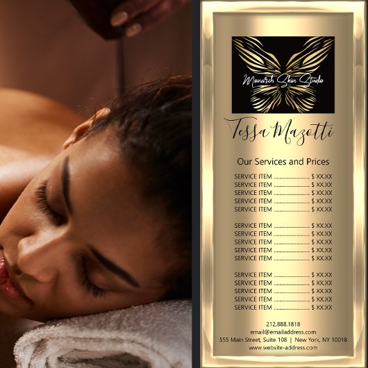 Logos für die Pflege von Monarch Hair Makeup Body  Werbekarte