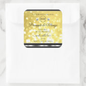 Logos für gelbe Glitzer Quadratischer Aufkleber (Tasche)