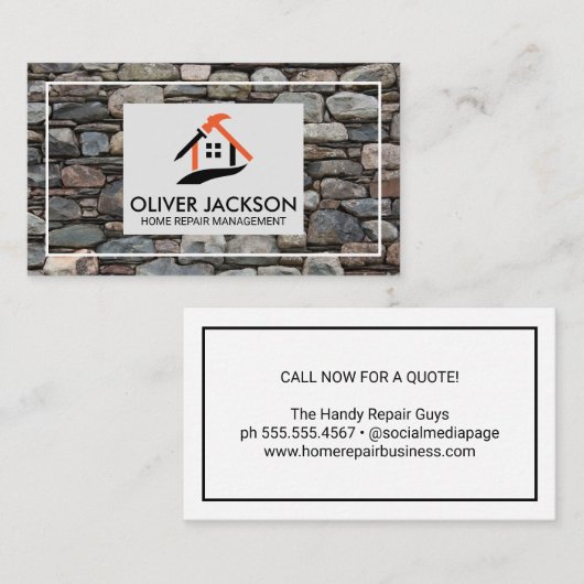 Logos für Hauspflegedateien | Hintergrund der Stei Visitenkarte (Vorne/Hinten)