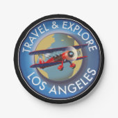 Logos für Reisen Los Angeles Pappteller (Vorderseite)