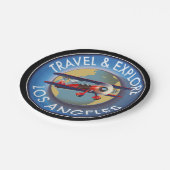 Logos für Reisen Los Angeles Pappteller (Schrägansicht)