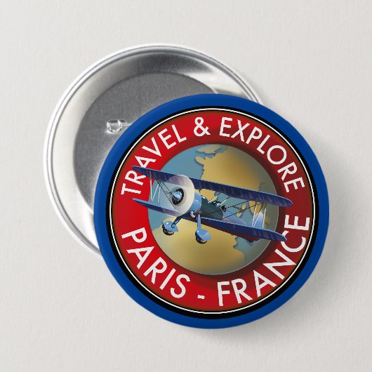 Logos für Reisen und Erkunden von Paris - Frankrei Button (Vorne & Hinten)