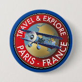 Logos für Reisen und Erkunden von Paris - Frankrei Button (Vorderseite)