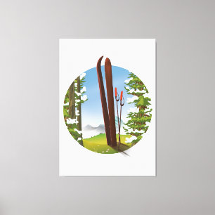 Logos für Retro-Cartoon Leinwanddruck