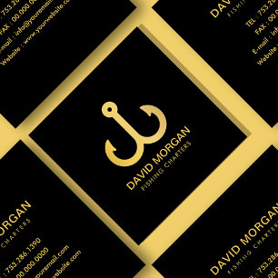 Logos für Schwarz und Gold Quadratische Visitenkarte