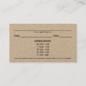 Logos und Bürozeiten Chiropraktische Terminkarten Visitenkarte (Rückseite)