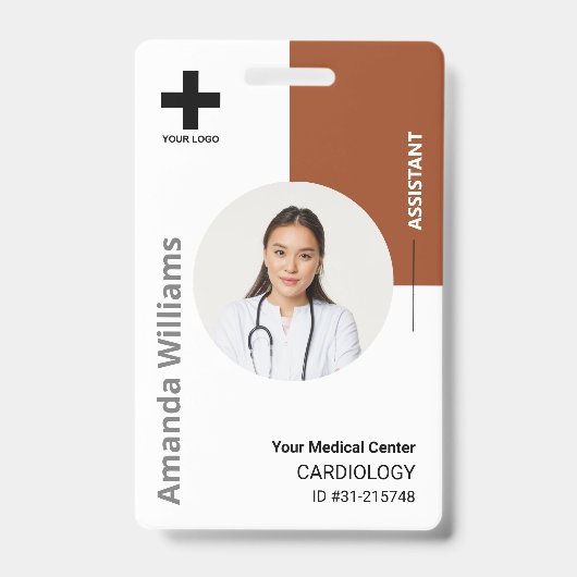 Logos und Foto für personalisierte Krankenhausmita Ausweis (Front)