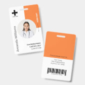 Logos und Foto für personalisierte Krankenhausmita Ausweis (Front & Back)