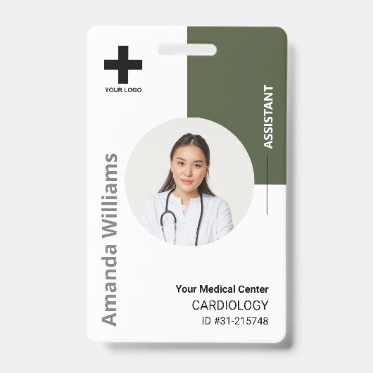 Logos und Foto für personalisierte Krankenhausmita Ausweis (Front)