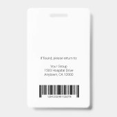 Logos und Foto für personalisierte Krankenhausmita Ausweis (Back)