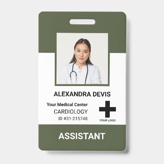 Logos und Foto für personalisierte Krankenhausmita Ausweis (Front)