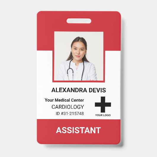 Logos und Foto für personalisierte Krankenhausmita Ausweis (Front)