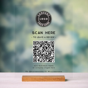 Logos und QR-Code Moderne Verlass eines Review Bus Acrylschild