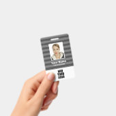 Logos und Strichcode für Mitarbeiter - graue Strei Ausweis (Handheld)