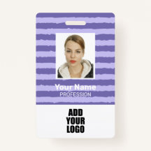 Logos und Strichcode für Mitarbeiter - Lila Streif