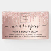 Logos Wiedereröffnung Schönheitssalon Rose Gold Gl Banner (Horizontal)