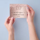 Logos Wiedereröffnung Schönheitssalon Rose Gold Gl Flyer (Gruppe)