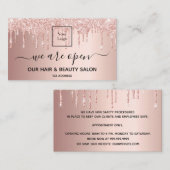 Logos Wiedereröffnung Schönheitssalon Rose Gold Gl Visitenkarte (Vorne/Hinten)