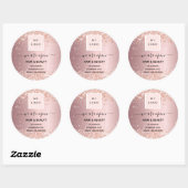 Logos Wiedereröffnung Schönheitssalon Rose Gold Runder Aufkleber (Blatt)