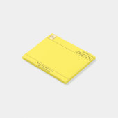 Logoschild aus Gelb Post-it Klebezettel (angewinkelt)