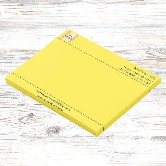 Logoschild aus Gelb Post-it Klebezettel
