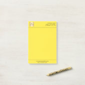 Logoschild aus Gelb Post-it Klebezettel (Auf Schreibtisch)