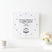 Logouhren für die Anwaltskanzlei Quadratische Wanduhr (Zuhause)