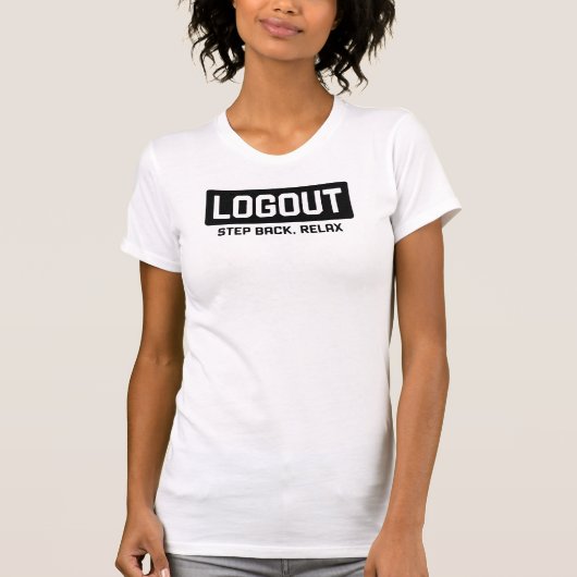 Logout Typography – Keyboard Function T-Shirt (Vorderseite)