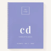 Logoviolett-Monogramm-Initialen Business elegant Notizblock (Vorderseite)