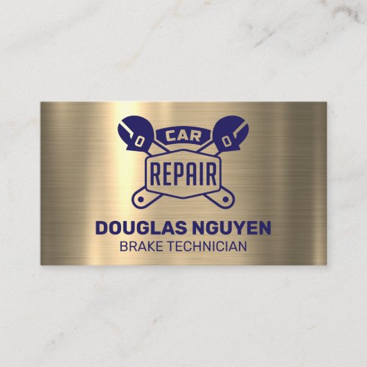 Logowrends für Autoreparaturen | Metallisch Visitenkarte (Vorderseite)