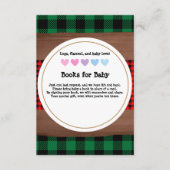 Logs Flannel Rustic Kariert Hearts Baby Dusche Begleitkarte (Vorderseite)